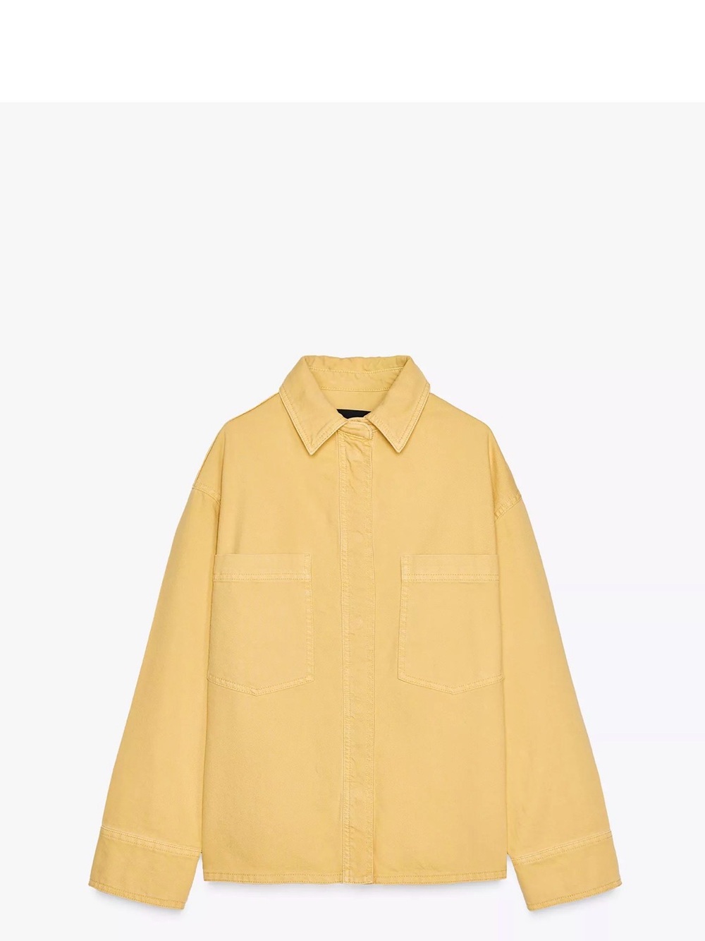 Zara yellow oversized pocket shirt small new
